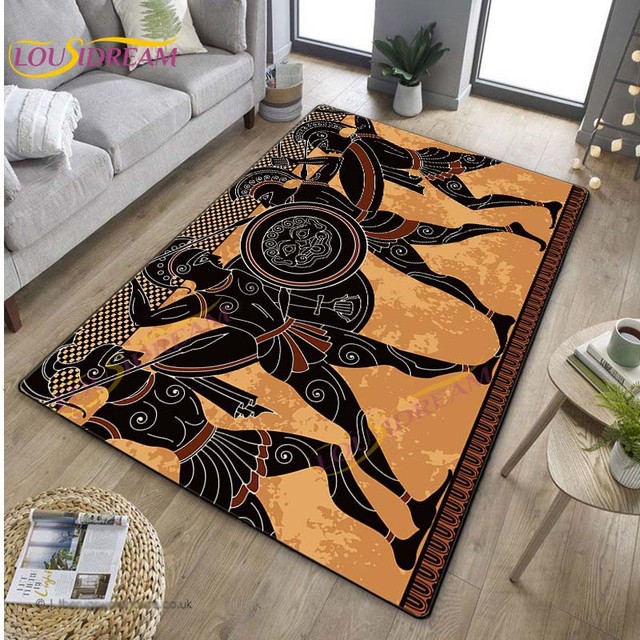 3D Egypt Ancient Horseman Rug Tapete grego Egito antigo Tapete para sala de  estar Quarto Cozinha Grega Home Decor Non-Slip Floor Mat - AliExpress